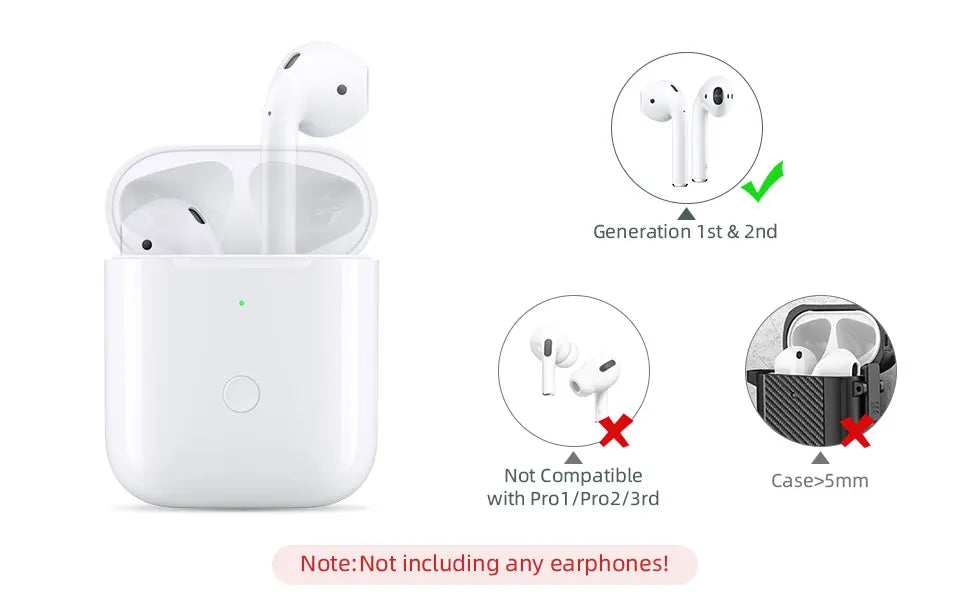 Replacement Wireless Charging Box Case For Airpods 4 3 2 1Bluetooth-Compatible Airpods Pro 1 2 Charger Case Earphone Accessories