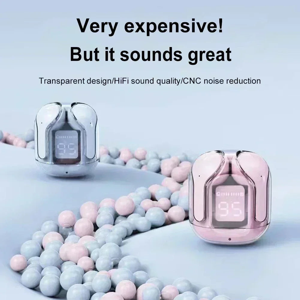 Wireless Bluetooth Headphones Tws in -ear Wireless Earphones with Microphone Led Display for Call Game Music Sports